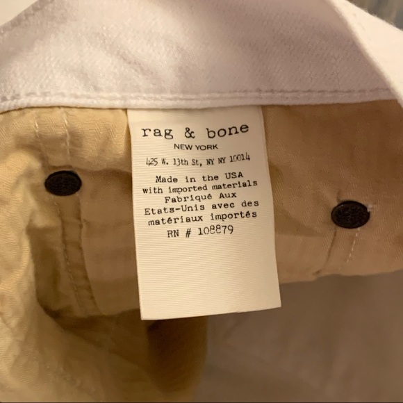 Men’s Rag and Bone white denim, size 28, slim leg - Picture 9 of 9